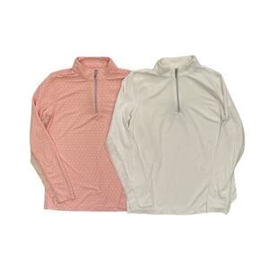 Bundle 2 Dover Saddlery CoolBlast Long Sleeve 1/4 Zip Pullover, Size L Juniors